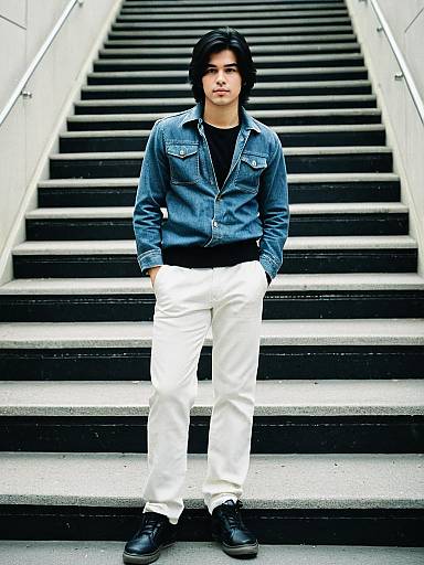 Realistic Male Standing on Stairs