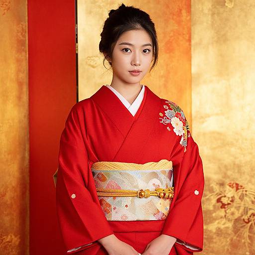 Stella Chuu in Red Kimono