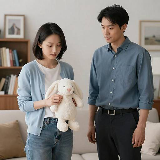 Cozy Living Room Portrait of Two People