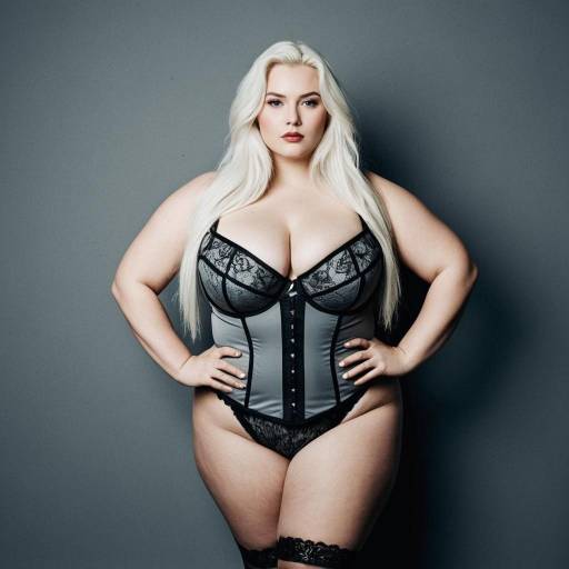 Confident Plus-Size Model in Avant-Garde Shoot