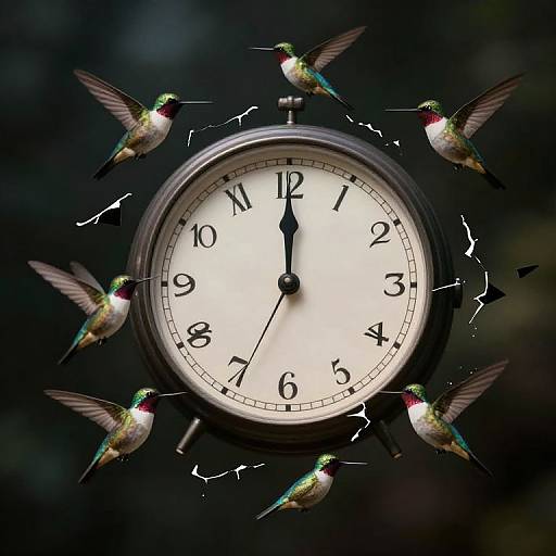 Eternal Hummingbirds in Time Shards