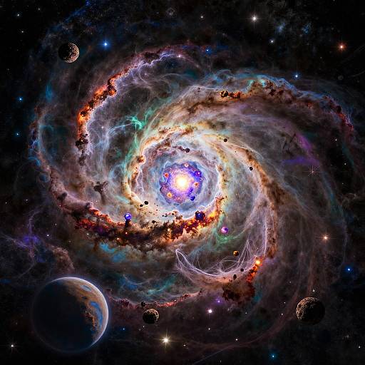 Vibrant Cosmic Nebula and Supernova