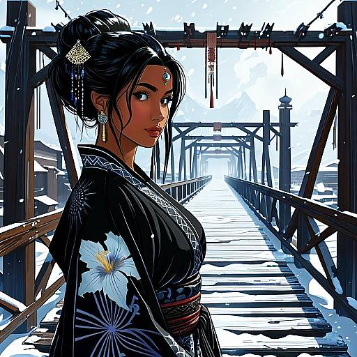 Empyreal Omani Woman in Armored Yukata