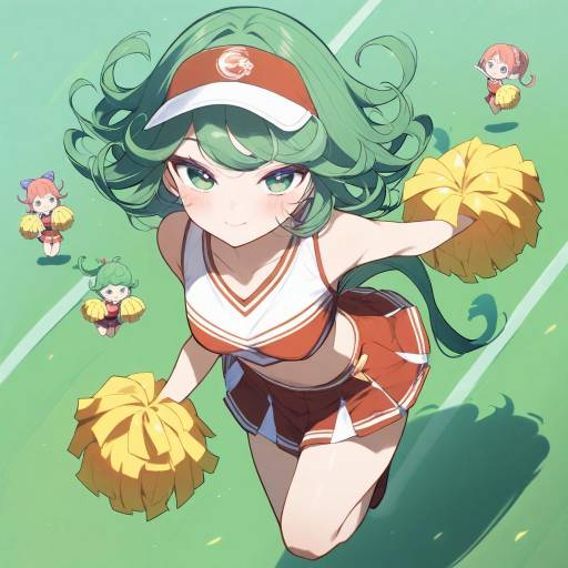 Cheerleader in Action from Above