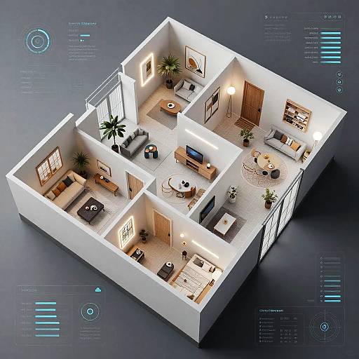 Futuristic AI-Generated Modular Floor Plan