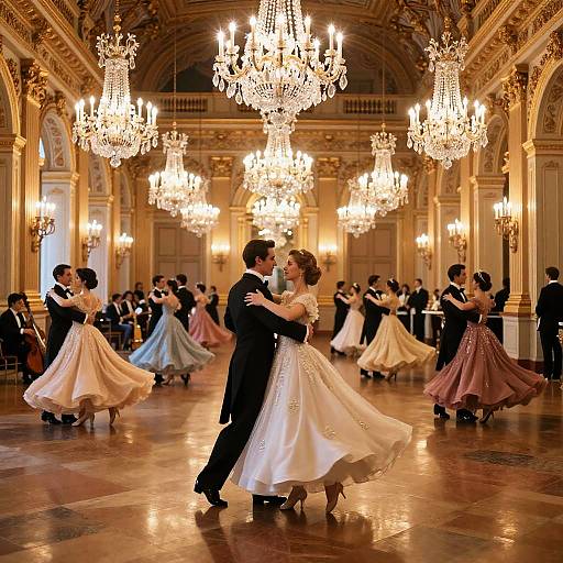 Elegant Royal Ballroom Dance Scene