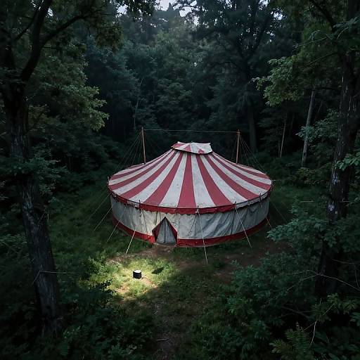 Moonlit Abandoned Circus in Forest