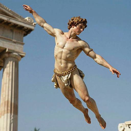 Renaissance Greek Priapus Flying Portrait