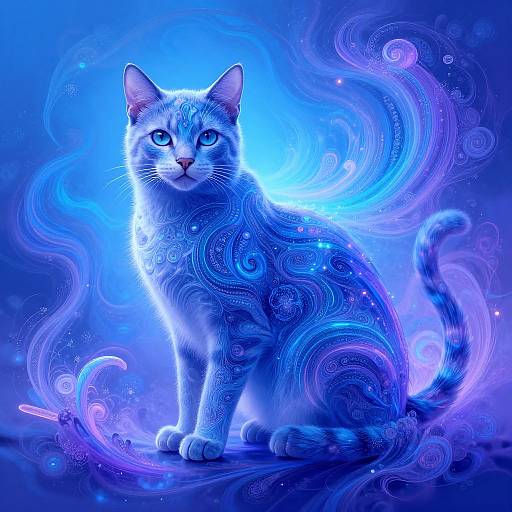 Abstract Dreamscape Cat Art