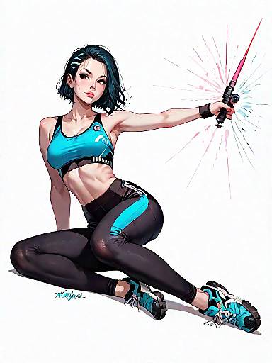 Athletic Woman in Stylish Sportswear