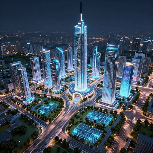 Futuristic Cyberpunk City Blueprint