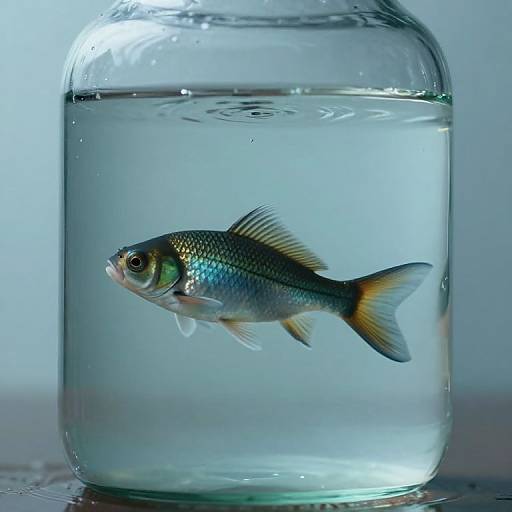 Surreal Fish in Glass Bottle