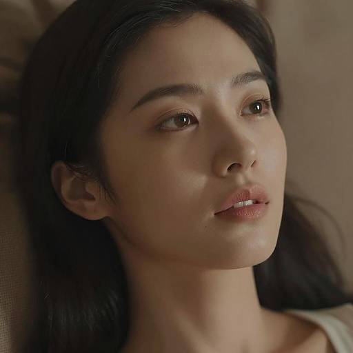 Contemplative Woman in Warm Lighting