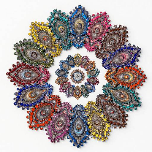 Macro Pointillism Filigree Robot Close-Up