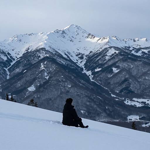 Serene Snow-Kissed Mountain Solitude