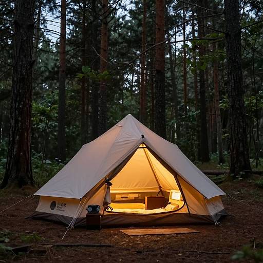 Golden Glow in Pine Forest Glamping
