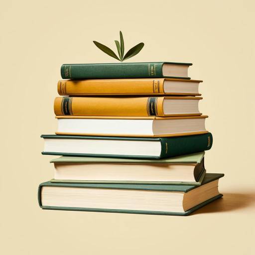 Warm Ochre and Sage Green Book Stack