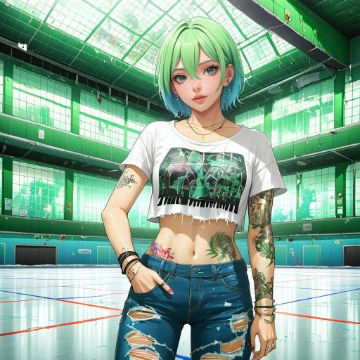 Stylish Girl at Ice Rink Scene