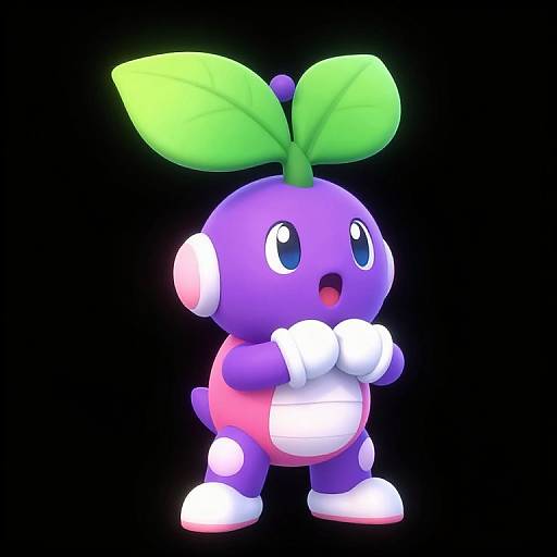 Charming Purple Plant Character