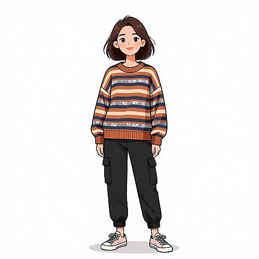 Smiling Woman in Casual Streetwear