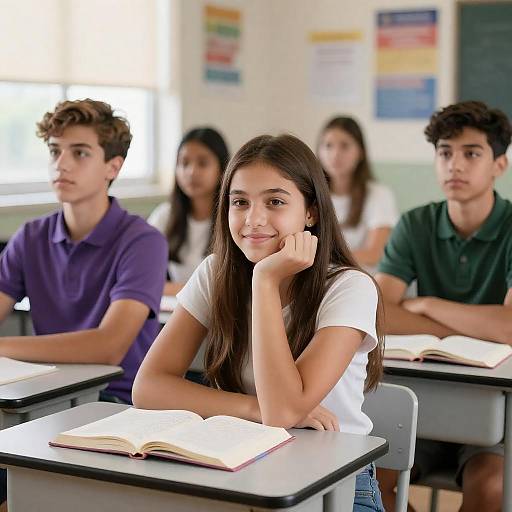 High School Classroom Candid Moment