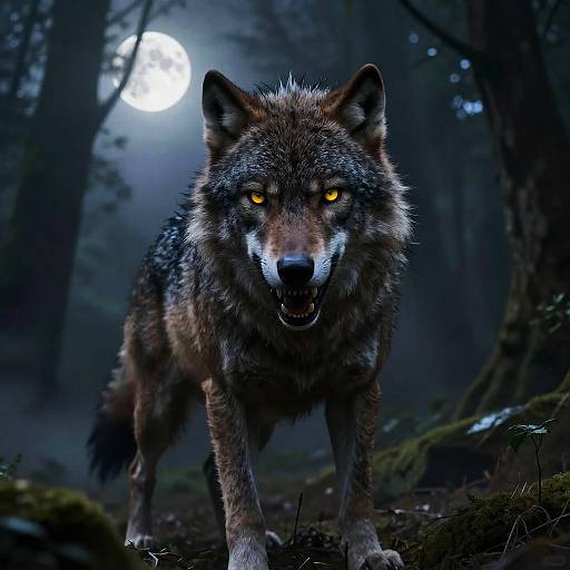 Epic Yellow-Eyed Werewolf Portrait