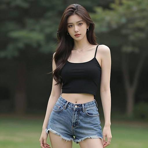 Confident Woman in Chic Fashion Pose