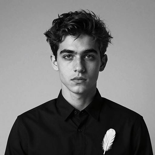 High-Contrast Portrait of Young Man