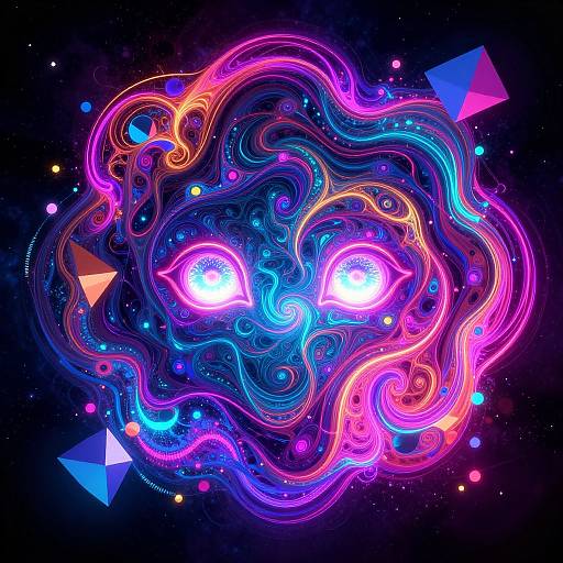 Trippy Neon Fractal Discord PFP