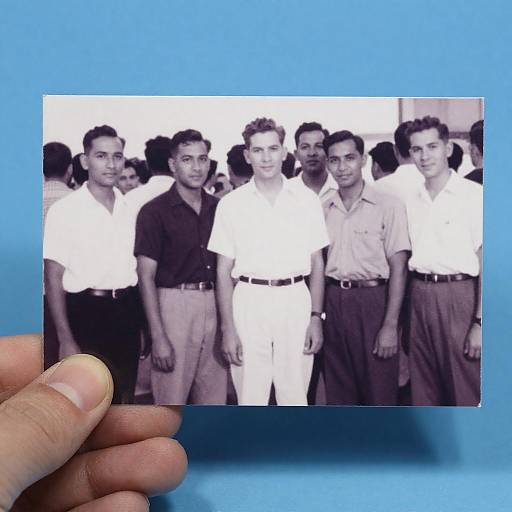 Vintage Group Photo with Purple Highlights