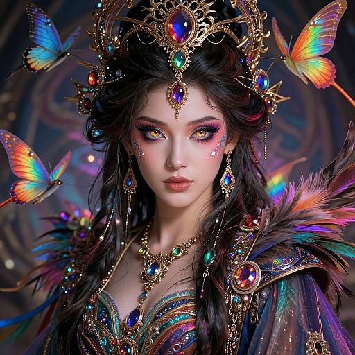 Opulent Rainbow Fairy Fantasy Portrait