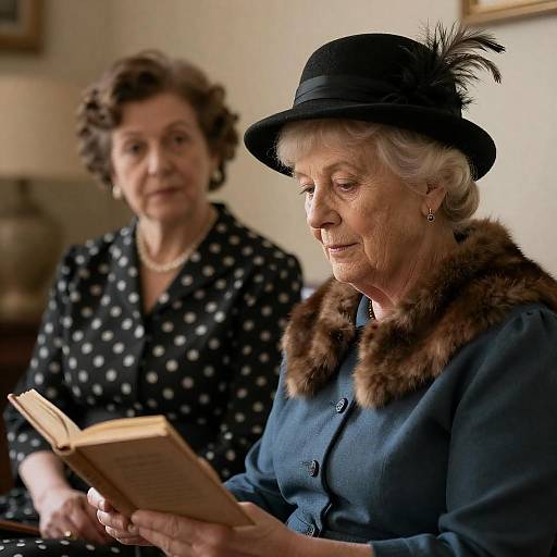 Nostalgic Portrait of Vintage Women