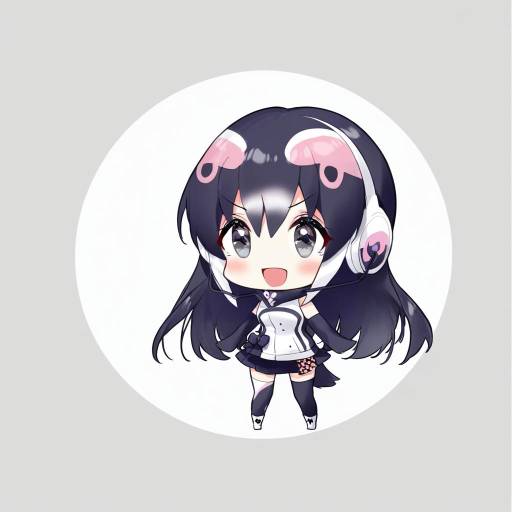 Illustration of African penguin (kemono friends), kemono friends in the style of Necomi