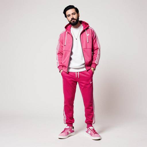Stylish Boy in Pink Tracksuit