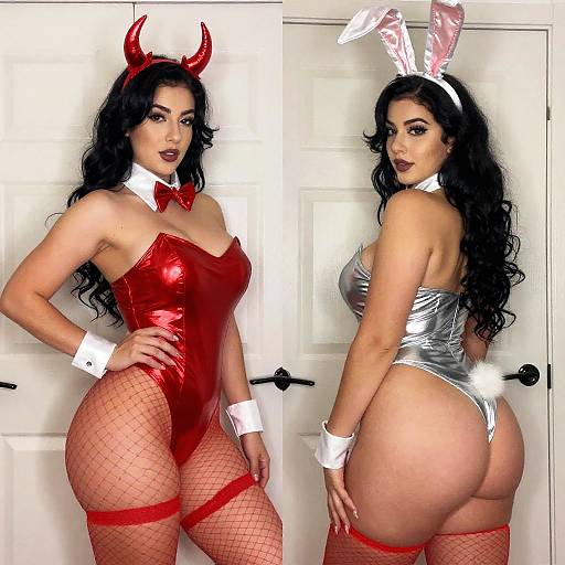 Curvy Woman in Bunny Costumes