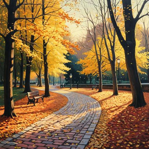 Radiant Autumn Park in Pastel Colors