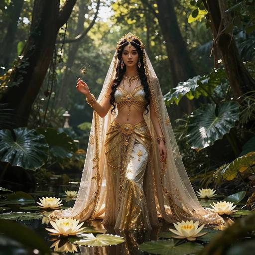 Oxum Goddess in Enchanted Forest