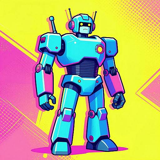 Futuristic Pop Art Robot Portrait