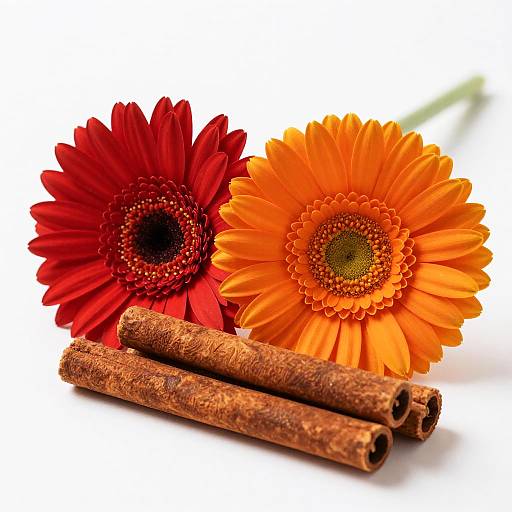 Vibrant Gerbera Flowers with Cinnamon