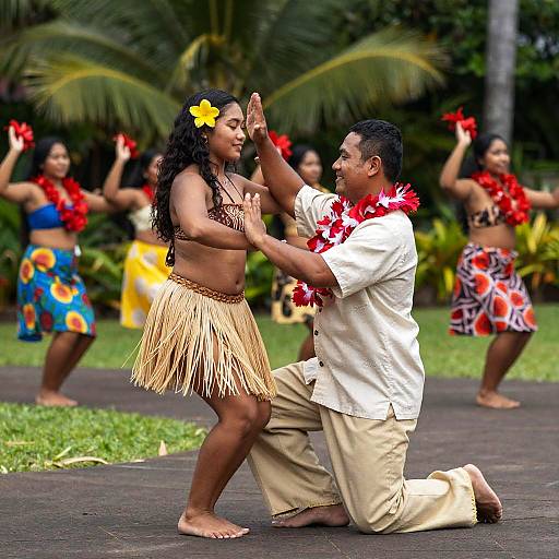 Traditional Hawaiian Dance Celebration Scene