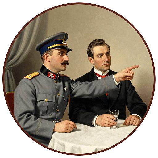 Vintage Illustration of Two Serious Men