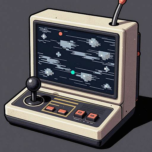 Retro Glitchy Game Console Illustration