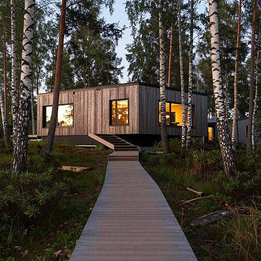 Nordic Summer Night Forest Path