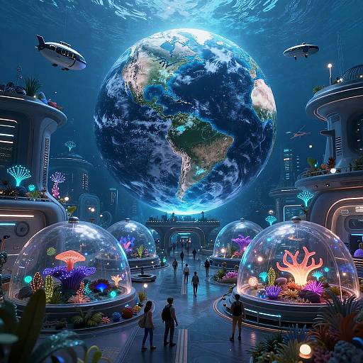 Futuristic Underwater City Year 3000