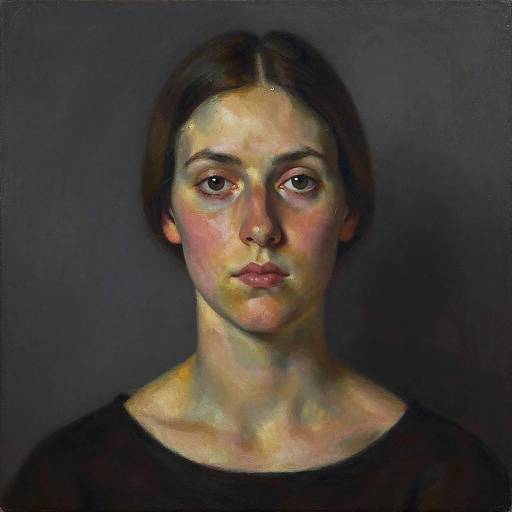 Realistic Portrait Painting of a Young Woman
