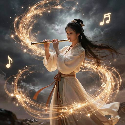 Air Genasi Bard with Ethereal Flute