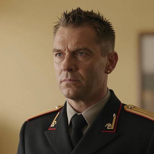 Intense Military Portrait with Warm Glow