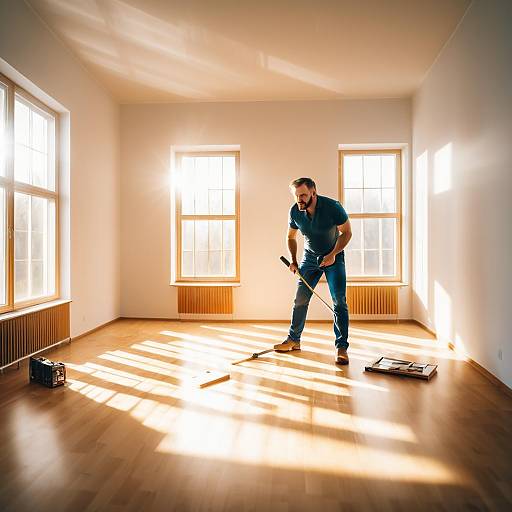 Sunlit Parquet Installer Screaming in Pain