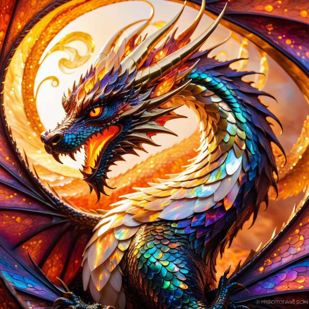 Vibrant Fiery Dragon Fantasy Artwork