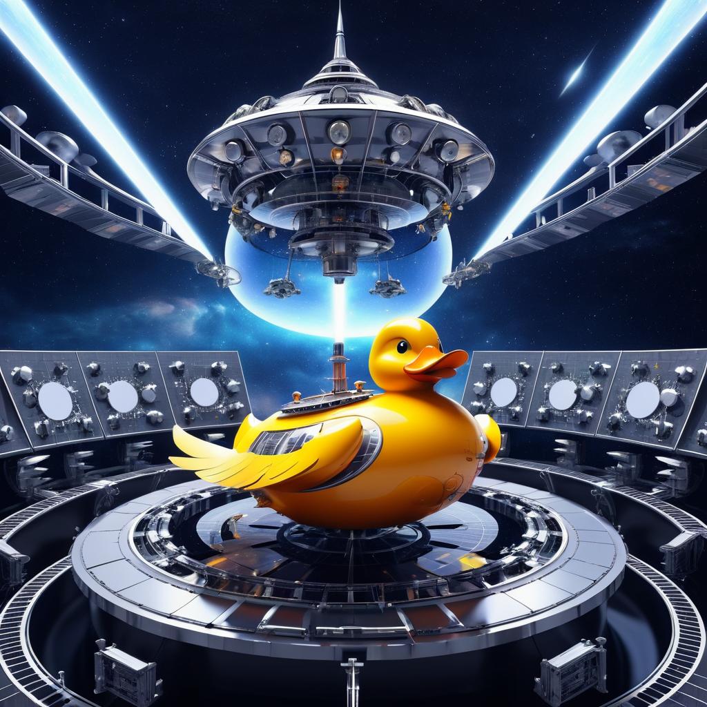 Mechanical Duck Capturing Cosmic Sounds